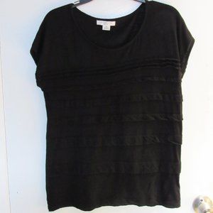 Liz Claiborne Striped Ruffle Top